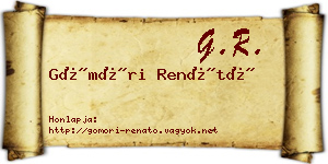 Gömöri Renátó névjegykártya